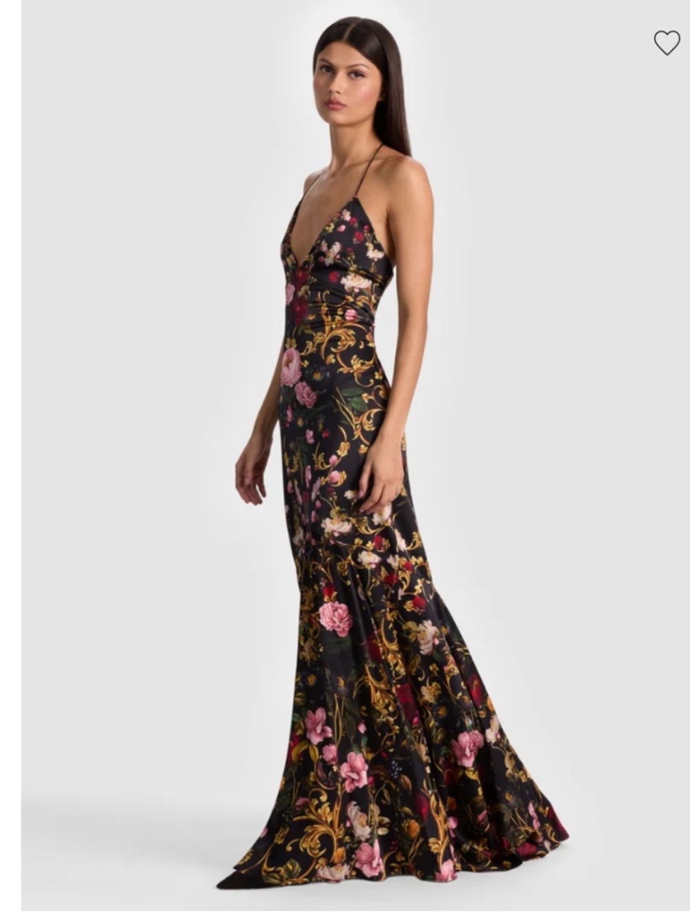 Alice + Olivia Milta Floral Satin Mermaid Slipdress Maxi Dress sz 6 NEW $695